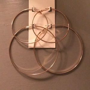 Forever 21 Gold Hoop Earrings (2 pairs)